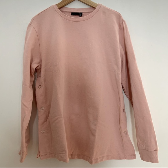 ASOS Maternity nursing sweatshirt with snap side in pink - Picture 3 of 5